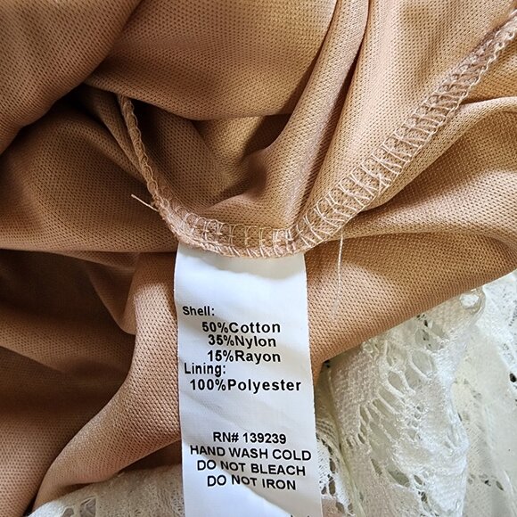 DO+BE White Floral Lace Midi Dress Nude lined Small Bridal Cocktail Romantic NWT - Picture 4 of 8